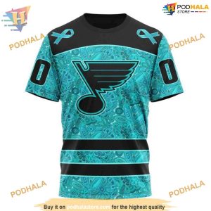 Custom Design Fight Ovarian Cancer NHL St Louis Blues Hoodie 3D 3