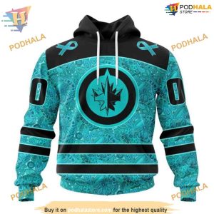 Custom Design Fight Ovarian Cancer NHL Winnipeg Jets Hoodie 3D 1