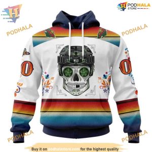 Custom Design For Dia De Los Muertos NHL Minnesota Wild Hoodie 3D 1