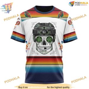 Custom Design For Dia De Los Muertos NHL Minnesota Wild Hoodie 3D 3