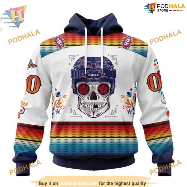 Custom Design For Dia De Los Muertos NHL Montreal Canadiens Hoodie 3D