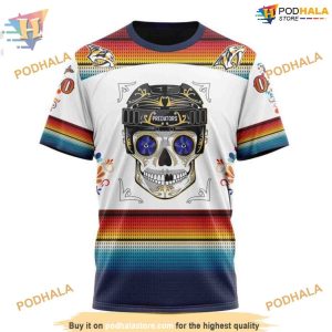 Custom Design For Dia De Los Muertos NHL Nashville Predators Hoodie 3D 3