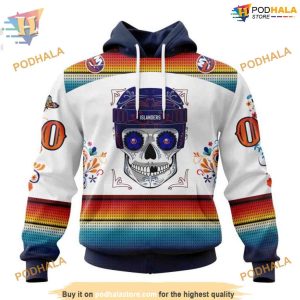 Custom Design For Dia De Los Muertos NHL New York Islanders Hoodie 3D 1