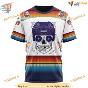 Custom Design For Dia De Los Muertos NHL New York Islanders Hoodie 3D 3