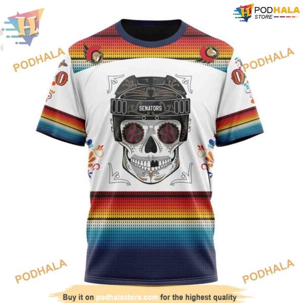 Custom Design For Dia De Los Muertos NHL Ottawa Senators Hoodie 3D