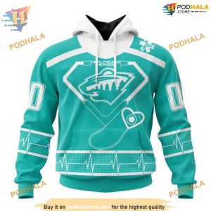 Custom Design Honoring Healthcare Heroes NHL Minnesota Wild Hoodie 3D 1