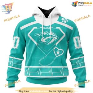 Custom Design Honoring Healthcare Heroes NHL Nashville Predators Hoodie 3D 1
