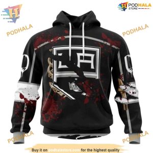 Custom Design Jersey With Your Ribs For Halloween NHL Los Angeles Kings Hoodie 3D 1