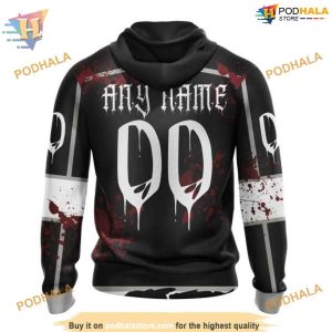 Custom Design Jersey With Your Ribs For Halloween NHL Los Angeles Kings Hoodie 3D 2