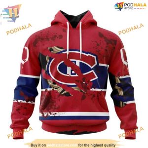 Custom Design Jersey With Your Ribs For Halloween NHL Montreal Canadiens Hoodie 3D 1