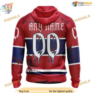 Custom Design Jersey With Your Ribs For Halloween NHL Montreal Canadiens Hoodie 3D 2