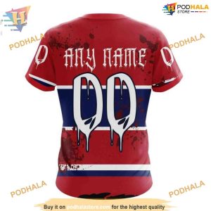 Custom Design Jersey With Your Ribs For Halloween NHL Montreal Canadiens Hoodie 3D 4