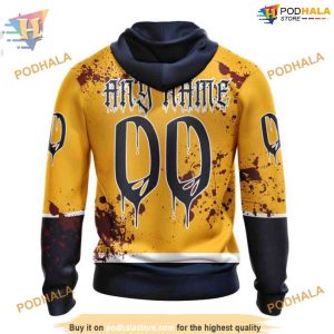 Custom Design Jersey With Your Ribs For Halloween NHL Nashville Predators Hoodie 3D 2