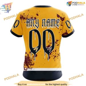 Custom Design Jersey With Your Ribs For Halloween NHL Nashville Predators Hoodie 3D 4