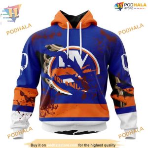 Custom Design Jersey With Your Ribs For Halloween NHL New York Islanders Hoodie 3D 1