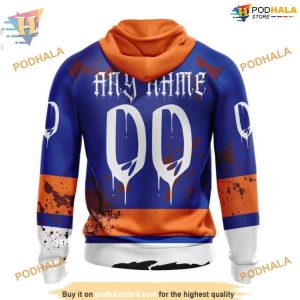Custom Design Jersey With Your Ribs For Halloween NHL New York Islanders Hoodie 3D 2