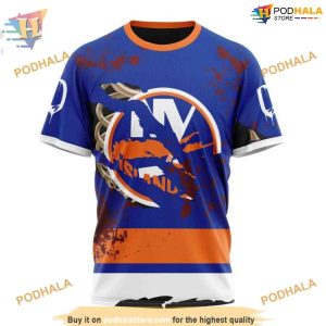 Custom Design Jersey With Your Ribs For Halloween NHL New York Islanders Hoodie 3D 3