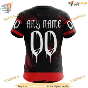Custom Design Jersey With Your Ribs For Halloween NHL Ottawa Senators Hoodie 3D 4