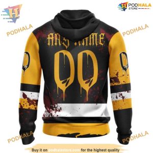 Custom Design Jersey With Your Ribs For Halloween NHL Pittsburgh Penguins Hoodie 3D 2