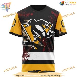 Custom Design Jersey With Your Ribs For Halloween NHL Pittsburgh Penguins Hoodie 3D 3