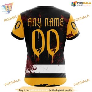 Custom Design Jersey With Your Ribs For Halloween NHL Pittsburgh Penguins Hoodie 3D 4