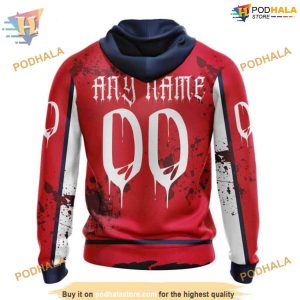 Custom Design Jersey With Your Ribs For Halloween NHL Washington Capitals Hoodie 3D 2