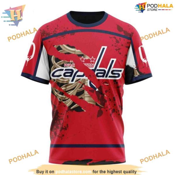 Custom Design Jersey With Your Ribs For Halloween NHL Washington Capitals Hoodie 3D