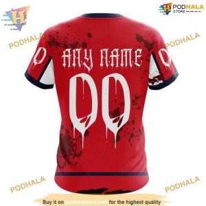Custom Design Jersey With Your Ribs For Halloween NHL Washington Capitals Hoodie 3D 4