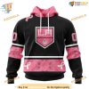 Custom Design PINK BREAST CANCER NHL Los Angeles Kings Hoodie 3D