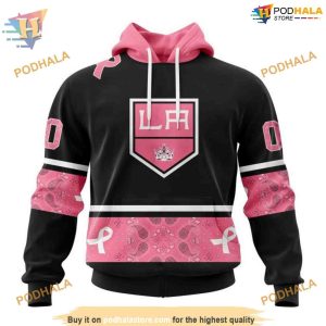 Custom Design PINK BREAST CANCER NHL Los Angeles Kings Hoodie 3D 1