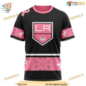 Custom Design PINK BREAST CANCER NHL Los Angeles Kings Hoodie 3D 3