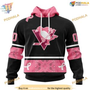 Custom Design PINK BREAST CANCER NHL Pittsburgh Penguins Hoodie 3D 1