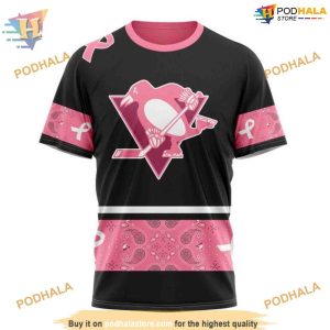 Custom Design PINK BREAST CANCER NHL Pittsburgh Penguins Hoodie 3D 3
