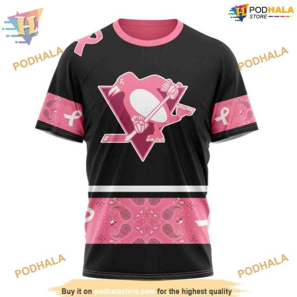 Custom Design PINK BREAST CANCER NHL Pittsburgh Penguins Hoodie 3D