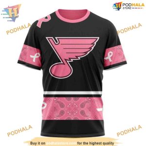 Custom Design PINK BREAST CANCER NHL St Louis Blues Hoodie 3D 3
