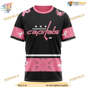 Custom Design PINK BREAST CANCER NHL Washington Capitals Hoodie 3D 3