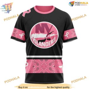 Custom Design WE WEAR PINK BREAST CANCER NHL New York Islanders Hoodie 3D 3