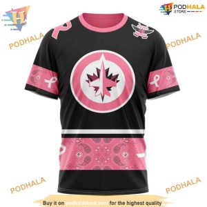 Custom Design WE WEAR PINK BREAST CANCER NHL Winnipeg Jets Hoodie 3D 3