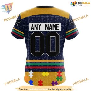 Custom Design With Fearless Aganst Autism Concept NHL Nashville Predators Hoodie 3D 4