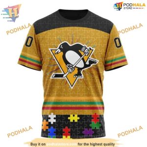 Custom Design With Fearless Aganst Autism Concept NHL Pittsburgh Penguins Hoodie 3D 3