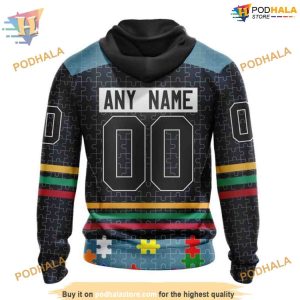 Custom Design With Fearless Aganst Autism Concept NHL Seattle Kraken Hoodie 3D 2