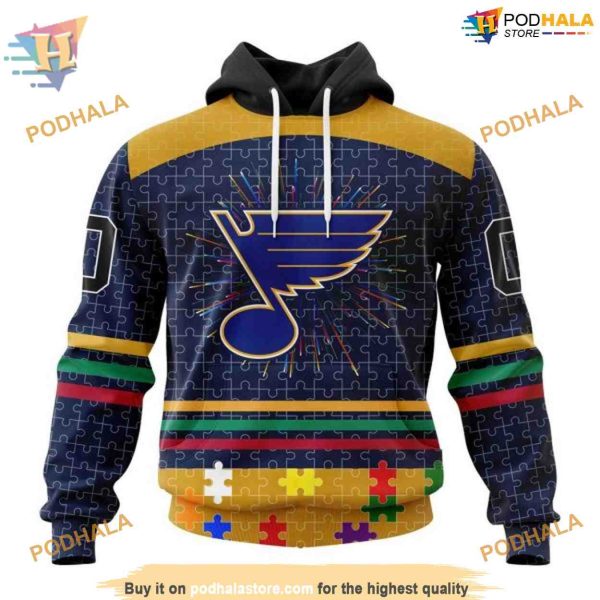Custom Design With Fearless Aganst Autism Concept NHL St. Louis Blues Hoodie 3D