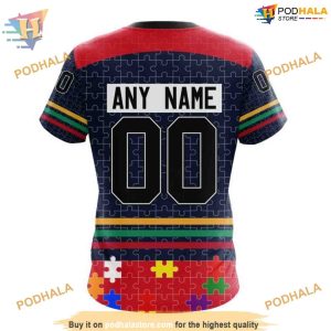 Custom Design With Fearless Aganst Autism Concept NHL Washington Capitals Hoodie 3D 4