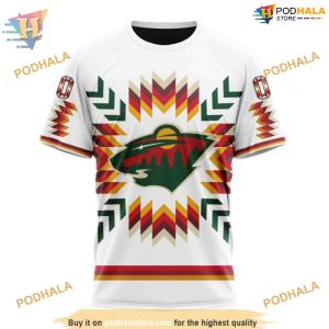 Custom Design With Native Pattern NHL Minnesota Wild Hoodie 3D 3