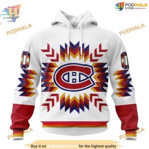 Custom Design With Native Pattern NHL Montreal Canadiens Hoodie 3D 1