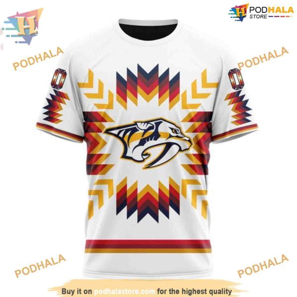 Custom Design With Native Pattern NHL Nashville Predators Hoodie 3D