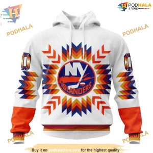 Custom Design With Native Pattern NHL New York Islanders Hoodie 3D 1