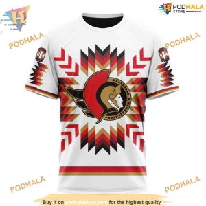 Custom Design With Native Pattern NHL Ottawa Senators Hoodie 3D 3