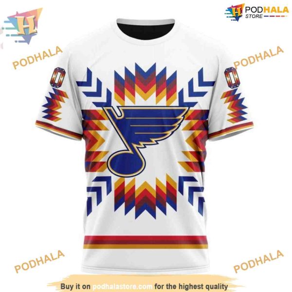 Custom Design With Native Pattern NHL St. Louis Blues Hoodie 3D