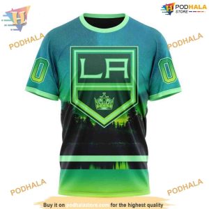 Custom Design With Northern Light Full Printed NHL Los Angeles Kings Hoodie 3D 3